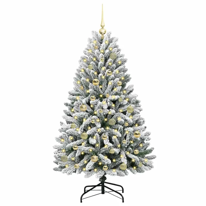 Dirbtinė Kalėdų eglutė Žalia ir balta 150 cm PVC ir metalas