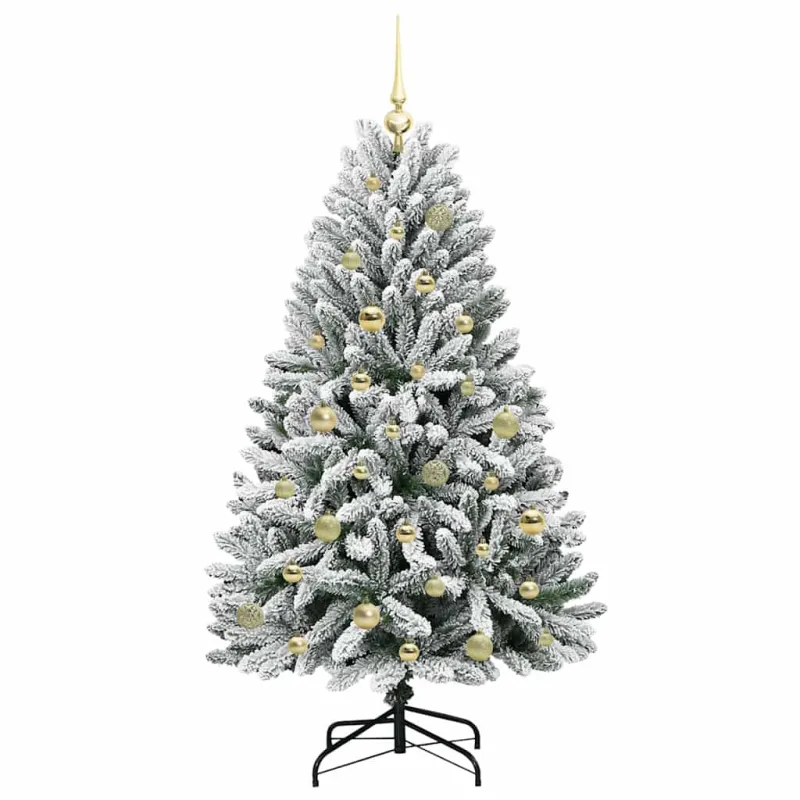 Dirbtinė Kalėdų eglutė Žalia ir balta 150 cm PVC ir metalas