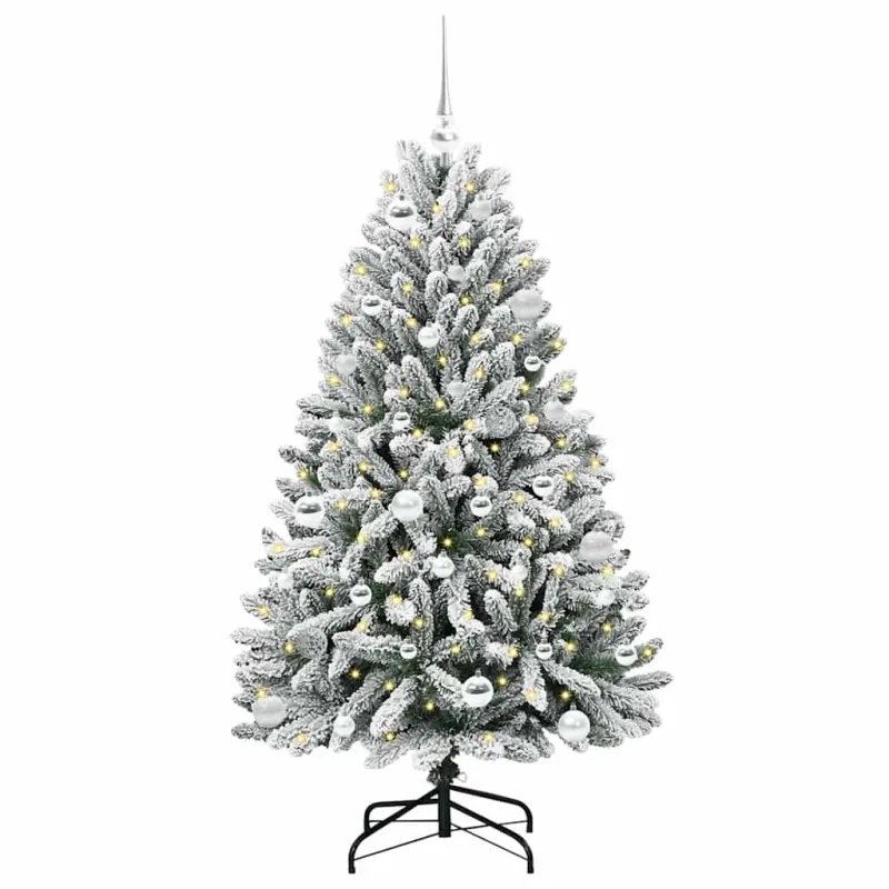 Dirbtinė Kalėdų eglutė Žalia ir balta 150 cm PVC ir metalas