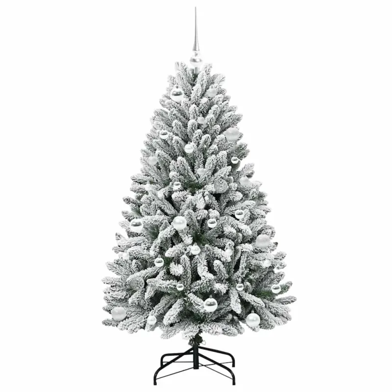 Dirbtinė Kalėdų eglutė Žalia ir balta 150 cm PVC ir metalas