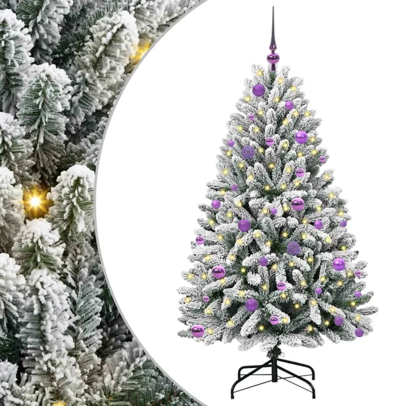 Dirbtinė Kalėdų eglutė Žalia ir balta 150 cm PVC ir metalas