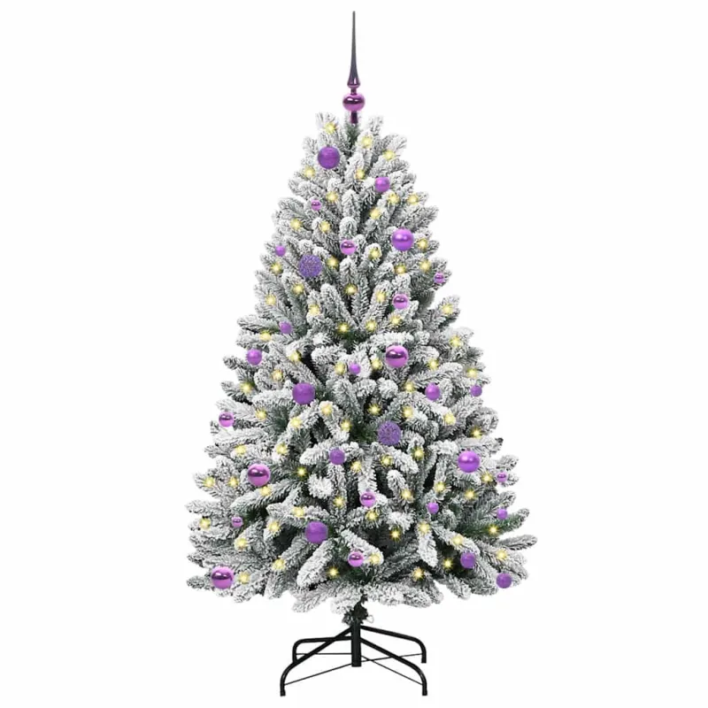 Dirbtinė Kalėdų eglutė Žalia ir balta 150 cm PVC ir metalas