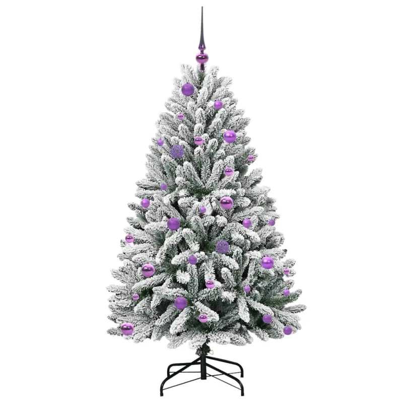 Dirbtinė Kalėdų eglutė Žalia ir balta 150 cm PVC ir metalas