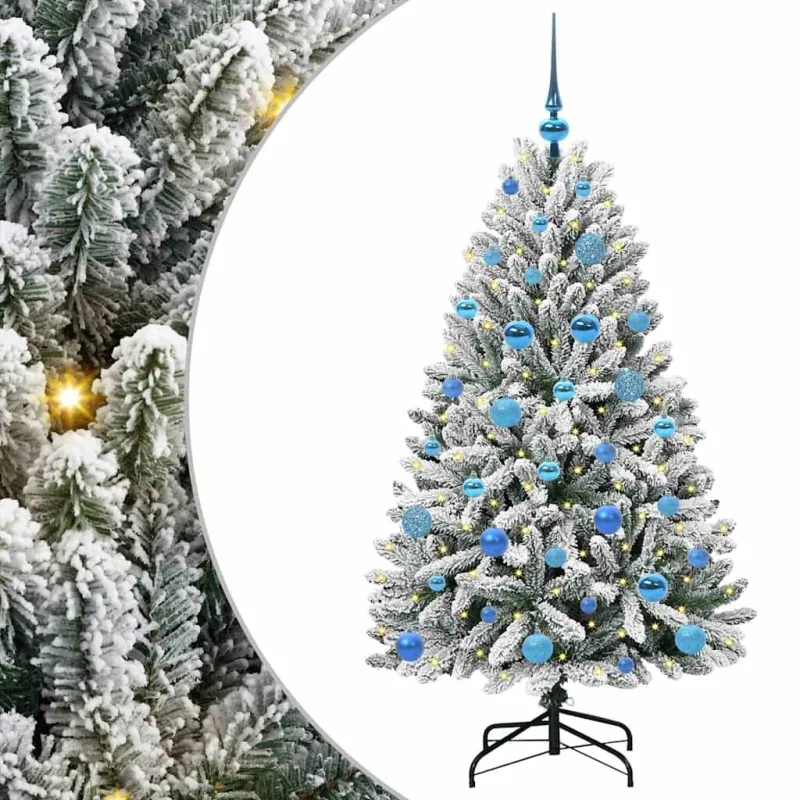 Dirbtinė Kalėdų eglutė Žalia ir balta 150 cm PVC ir metalas