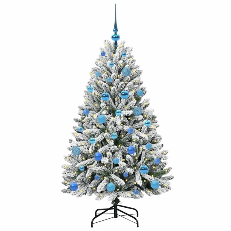 Dirbtinė Kalėdų eglutė Žalia ir balta 150 cm PVC ir metalas