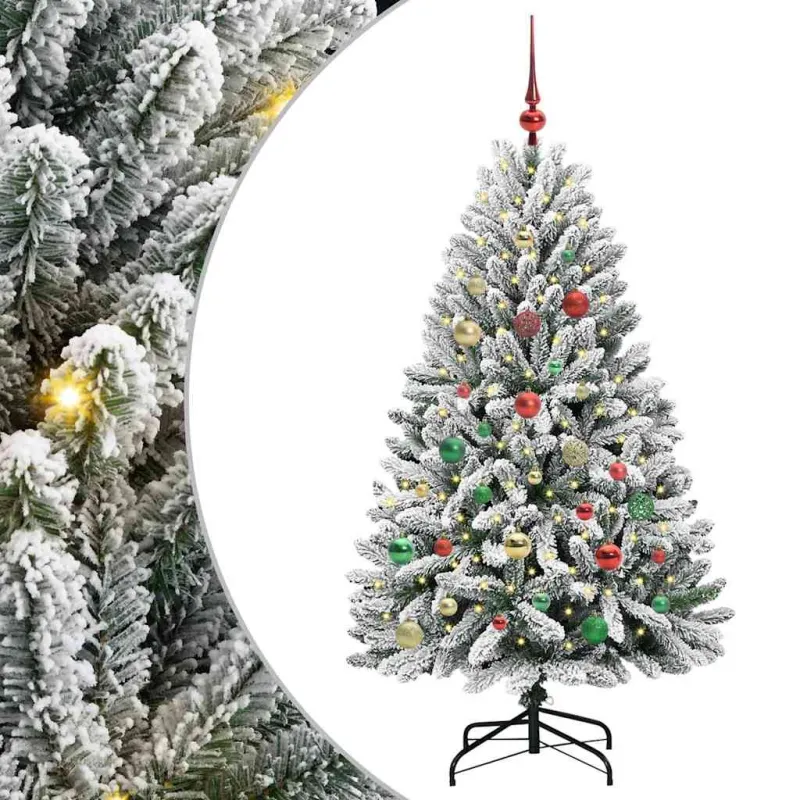Dirbtinė Kalėdų eglutė Žalia ir balta 150 cm PVC ir metalas