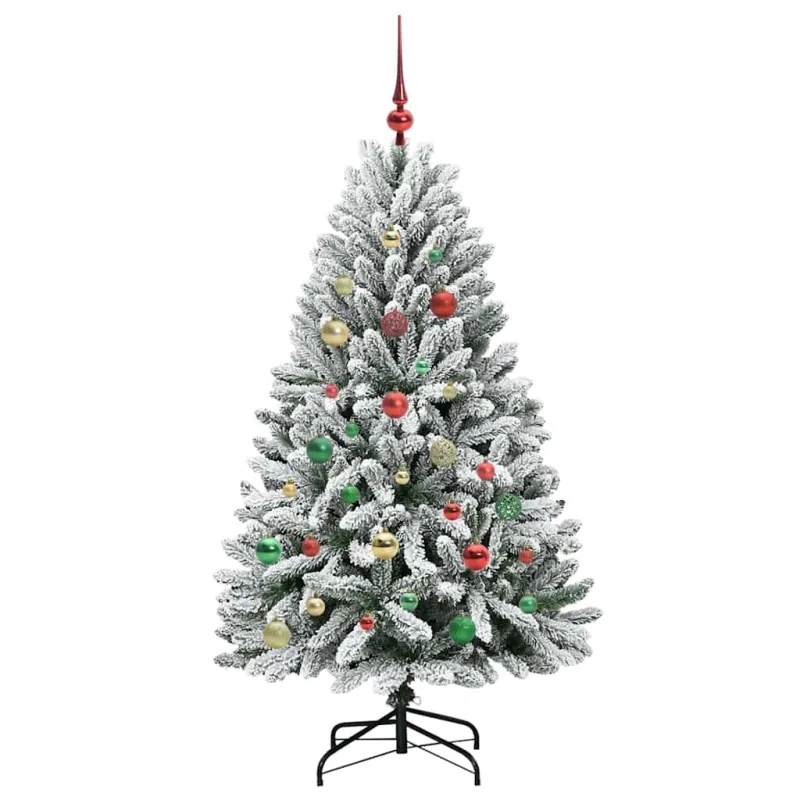 Dirbtinė Kalėdų eglutė Žalia ir balta 150 cm PVC ir metalas
