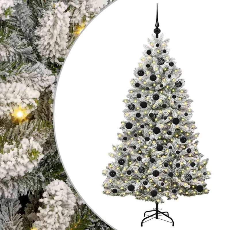 Dirbtinė Kalėdų eglutė Žalia ir balta 180 cm PVC ir metalas