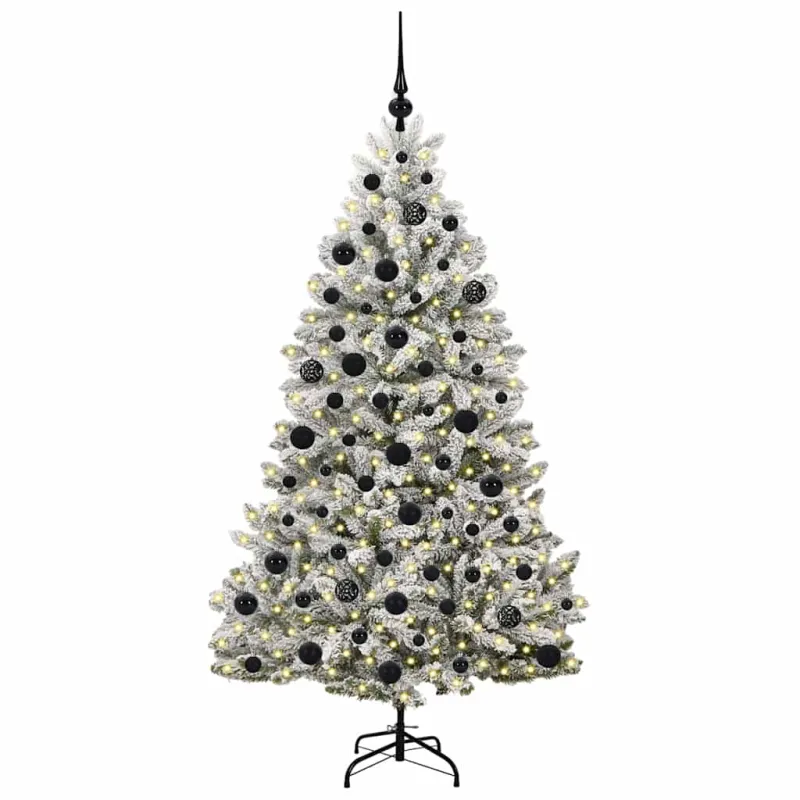 Dirbtinė Kalėdų eglutė Žalia ir balta 180 cm PVC ir metalas