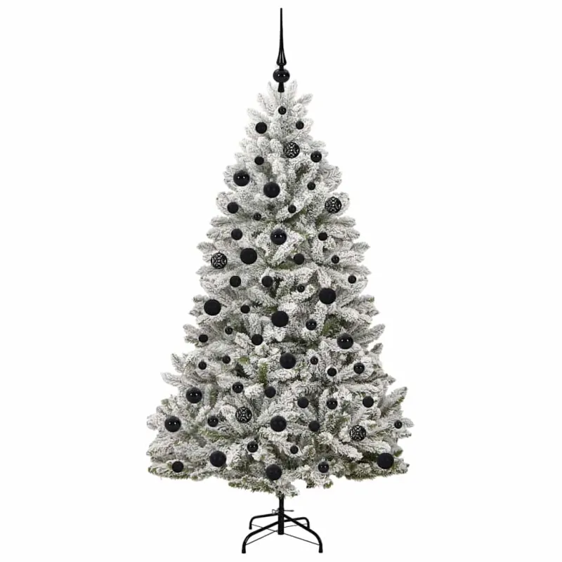 Dirbtinė Kalėdų eglutė Žalia ir balta 180 cm PVC ir metalas