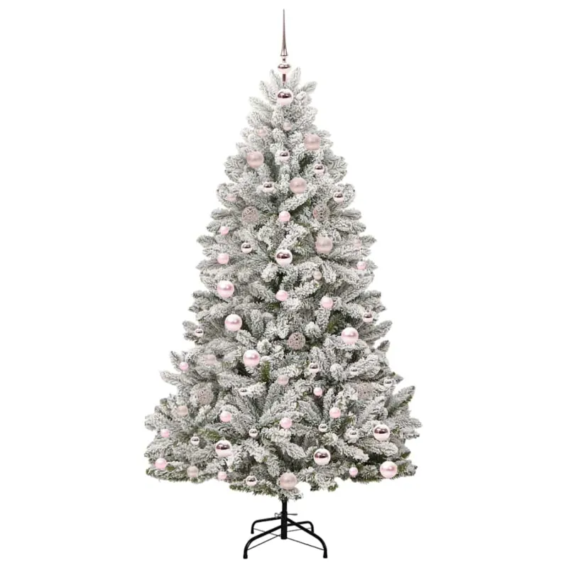 Dirbtinė Kalėdų eglutė Žalia ir balta 180 cm PVC ir metalas