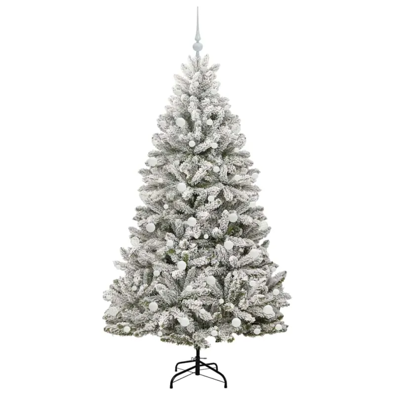 Dirbtinė Kalėdų eglutė Žalia ir balta 180 cm PVC ir metalas