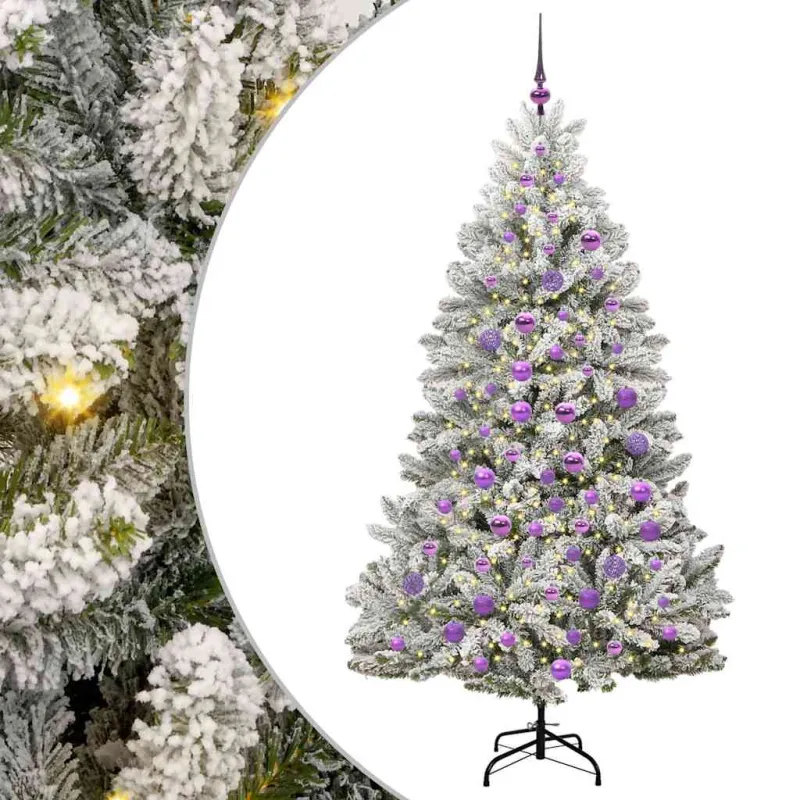 Dirbtinė Kalėdų eglutė Žalia ir balta 180 cm PVC ir metalas