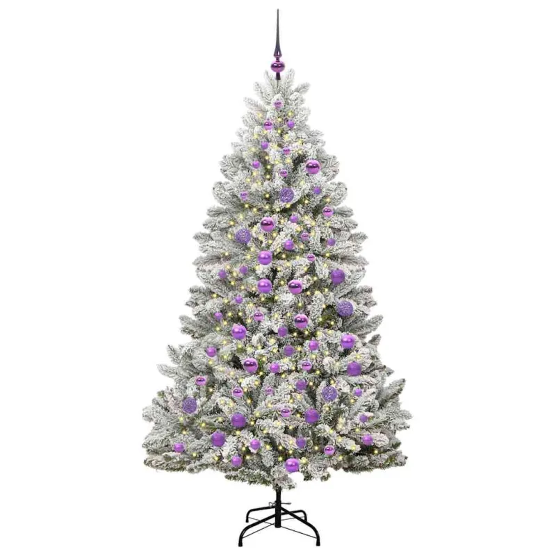 Dirbtinė Kalėdų eglutė Žalia ir balta 180 cm PVC ir metalas