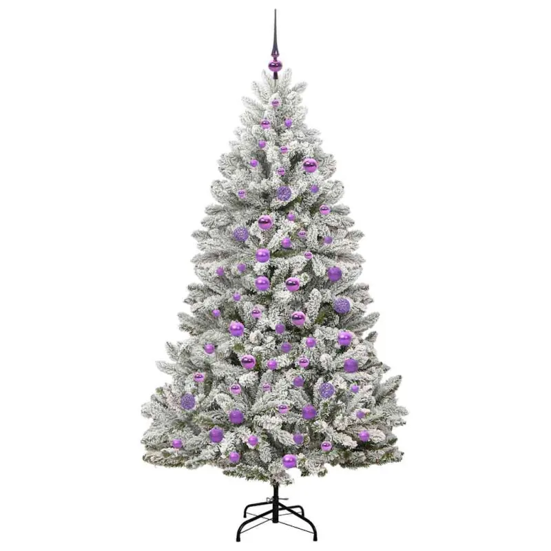 Dirbtinė Kalėdų eglutė Žalia ir balta 180 cm PVC ir metalas