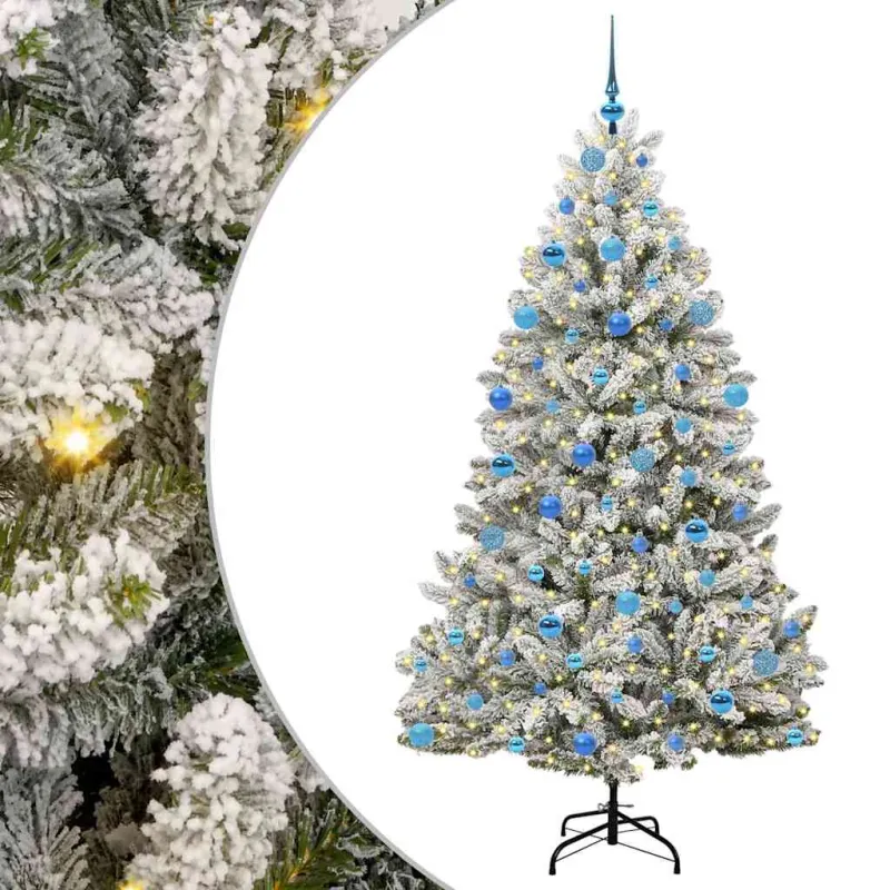 Dirbtinė Kalėdų eglutė Žalia ir balta 180 cm PVC ir metalas