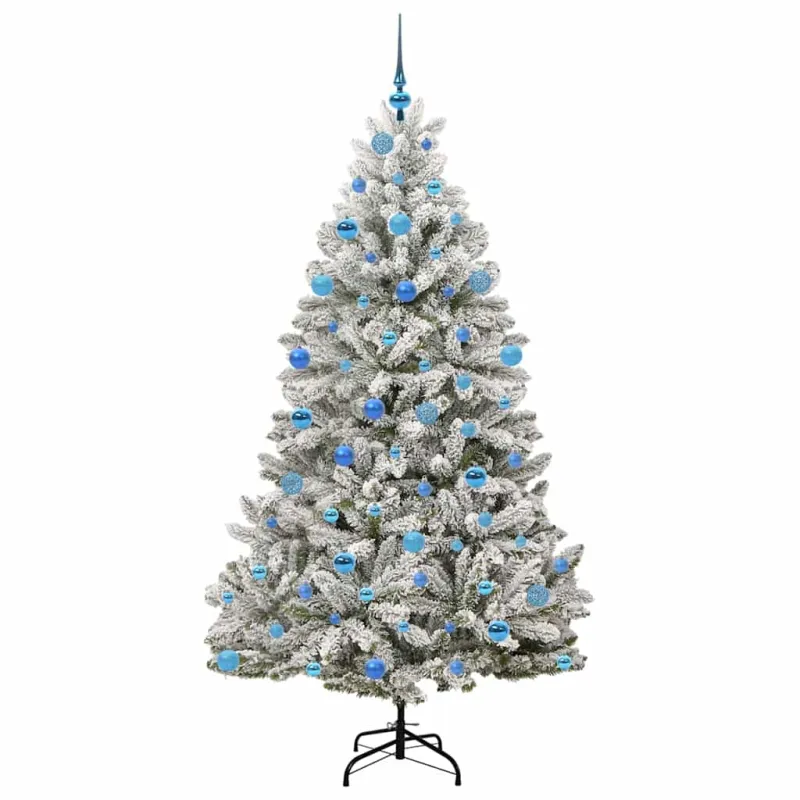 Dirbtinė Kalėdų eglutė Žalia ir balta 180 cm PVC ir metalas