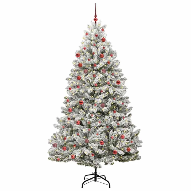 Dirbtinė Kalėdų eglutė Žalia ir balta 210 cm PVC ir metalas