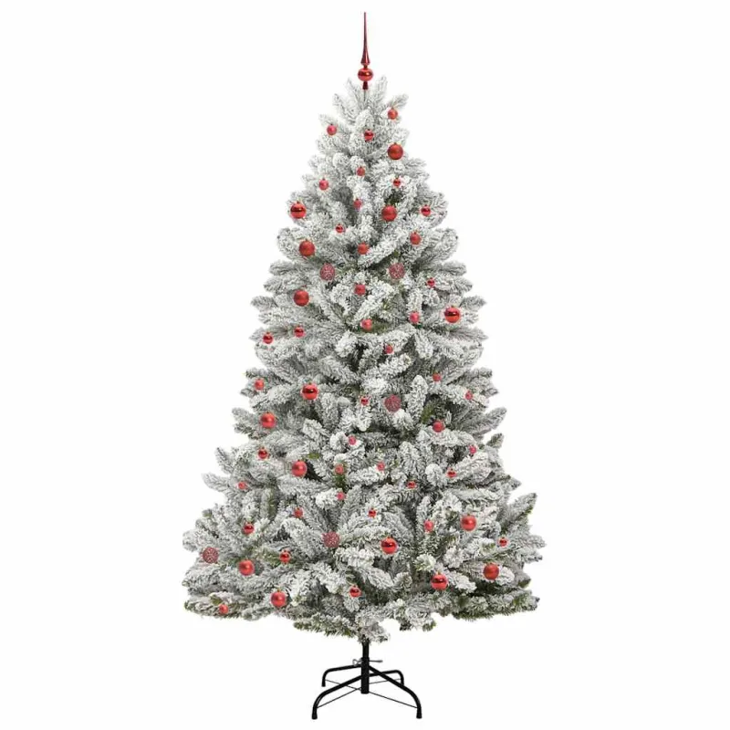 Dirbtinė Kalėdų eglutė Žalia ir balta 210 cm PVC ir metalas
