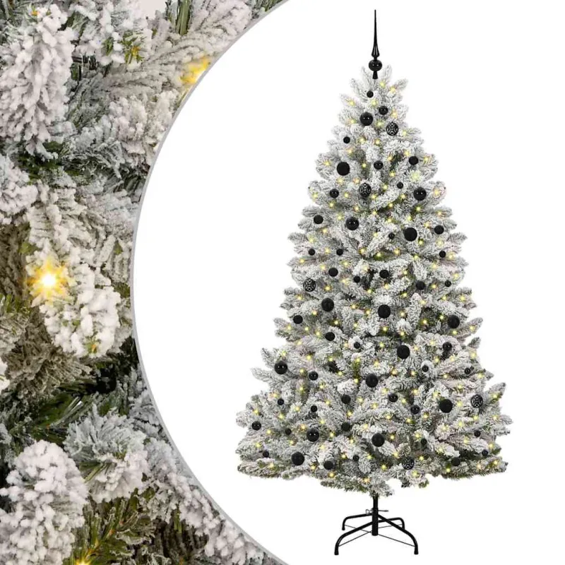 Dirbtinė Kalėdų eglutė Žalia ir balta 210 cm PVC ir metalas