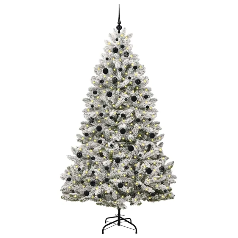 Dirbtinė Kalėdų eglutė Žalia ir balta 210 cm PVC ir metalas