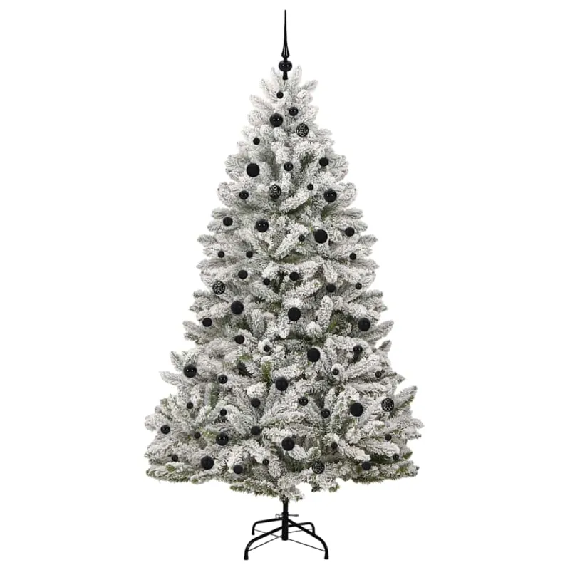 Dirbtinė Kalėdų eglutė Žalia ir balta 210 cm PVC ir metalas