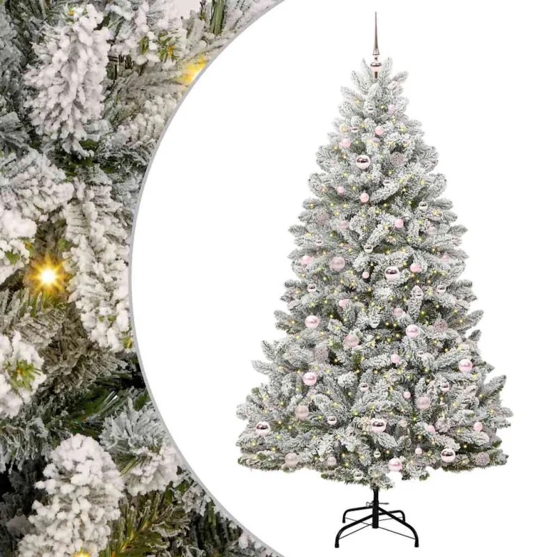 Dirbtinė Kalėdų eglutė Žalia ir balta 210 cm PVC ir metalas
