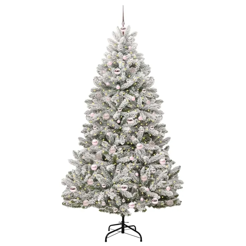 Dirbtinė Kalėdų eglutė Žalia ir balta 210 cm PVC ir metalas