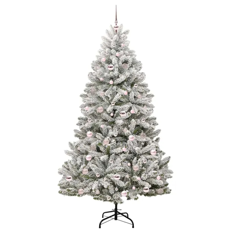 Dirbtinė Kalėdų eglutė Žalia ir balta 210 cm PVC ir metalas