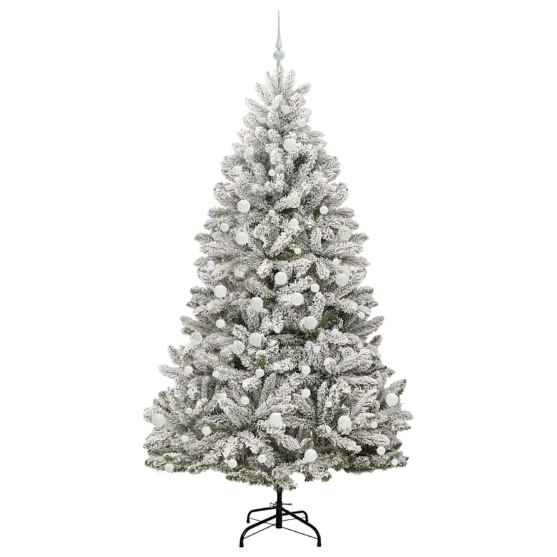 Dirbtinė Kalėdų eglutė Žalia ir balta 210 cm PVC ir metalas
