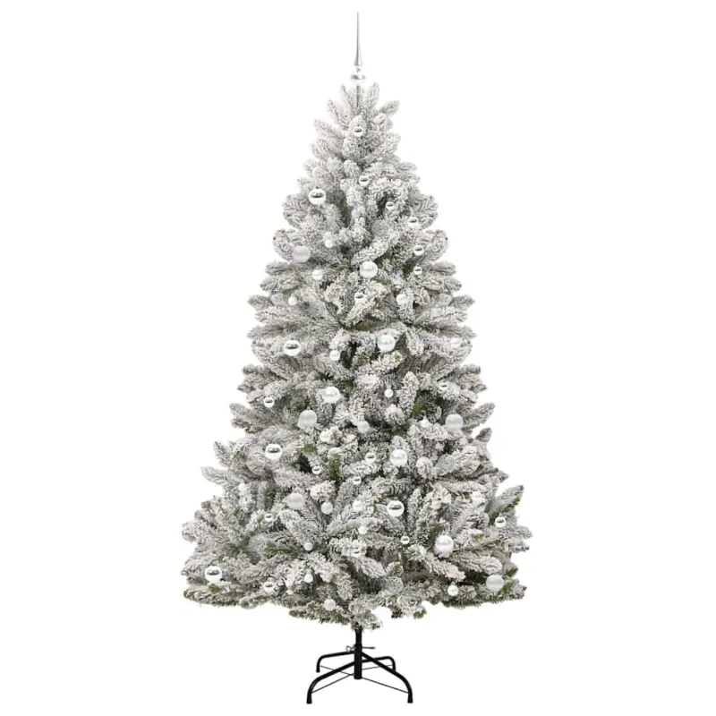 Dirbtinė Kalėdų eglutė Žalia ir balta 210 cm PVC ir metalas