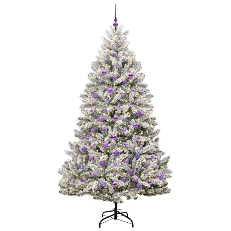 Dirbtinė Kalėdų eglutė Žalia ir balta 210 cm PVC ir metalas