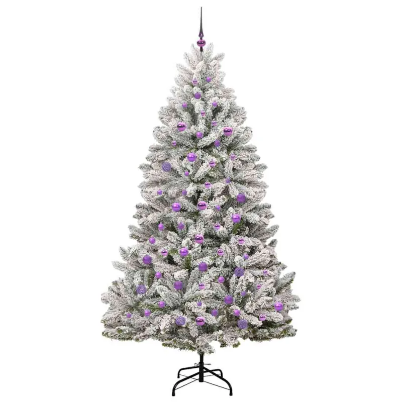 Dirbtinė Kalėdų eglutė Žalia ir balta 210 cm PVC ir metalas