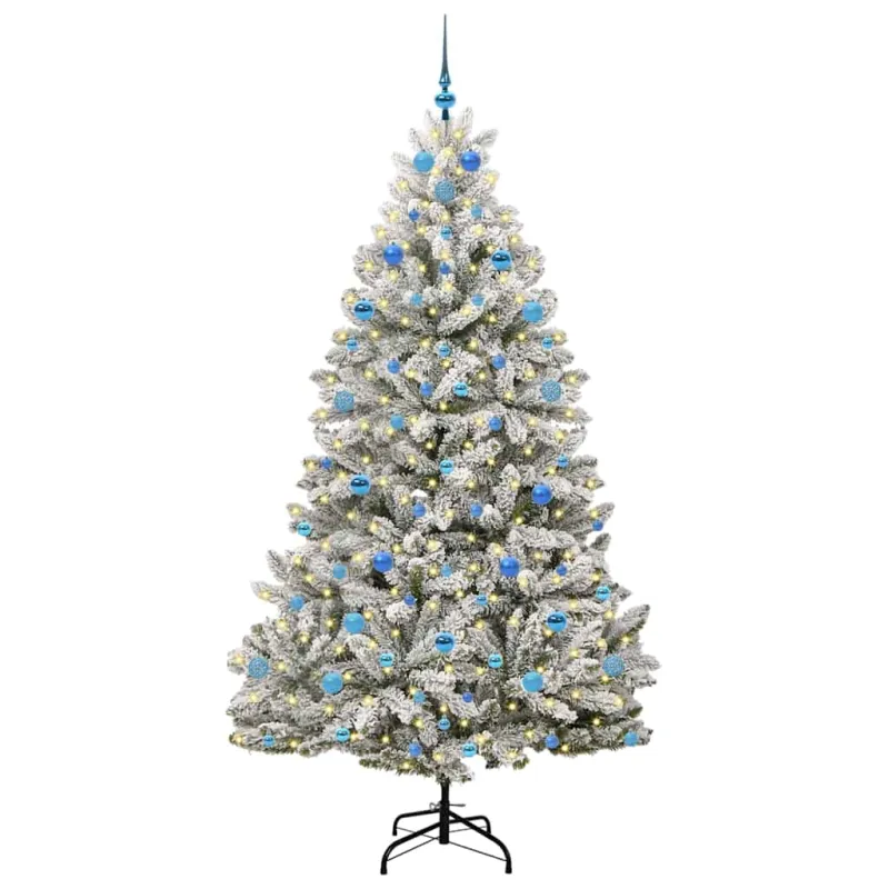 Dirbtinė Kalėdų eglutė Žalia ir balta 210 cm PVC ir metalas