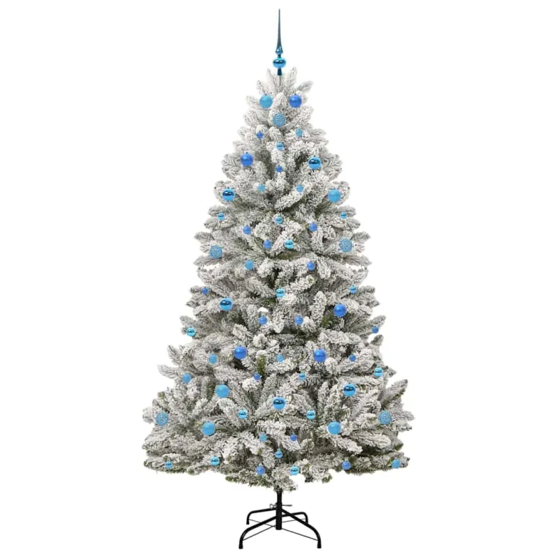 Dirbtinė Kalėdų eglutė Žalia ir balta 210 cm PVC ir metalas