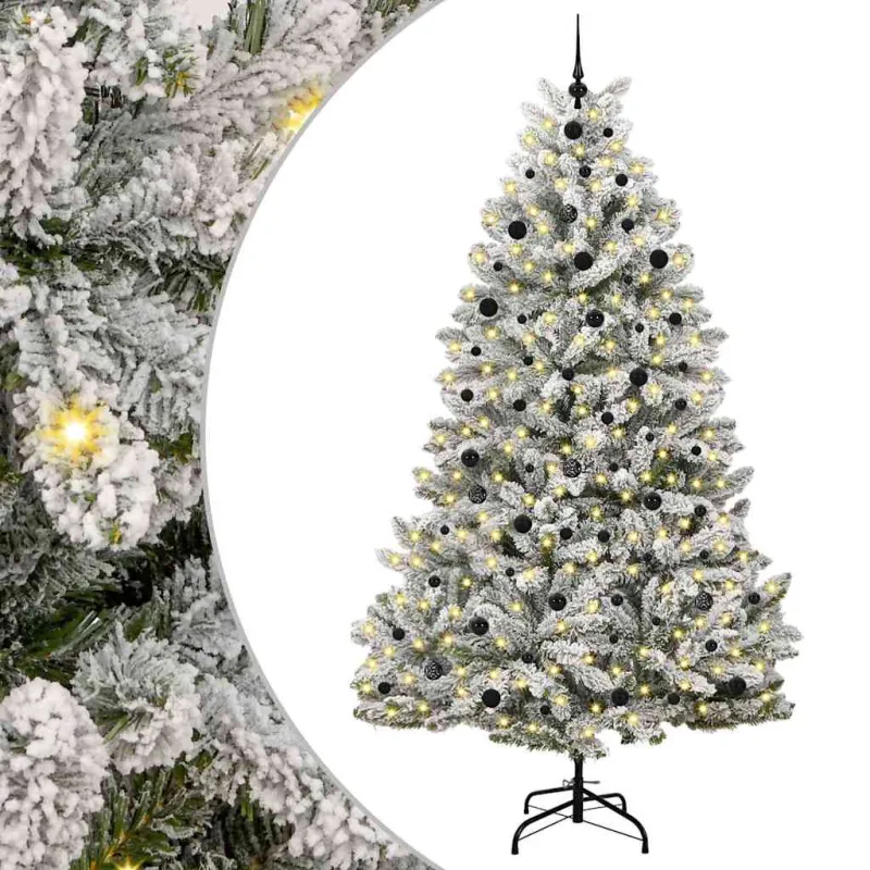 Dirbtinė Kalėdų eglutė Žalia ir balta 240 cm PVC ir metalas