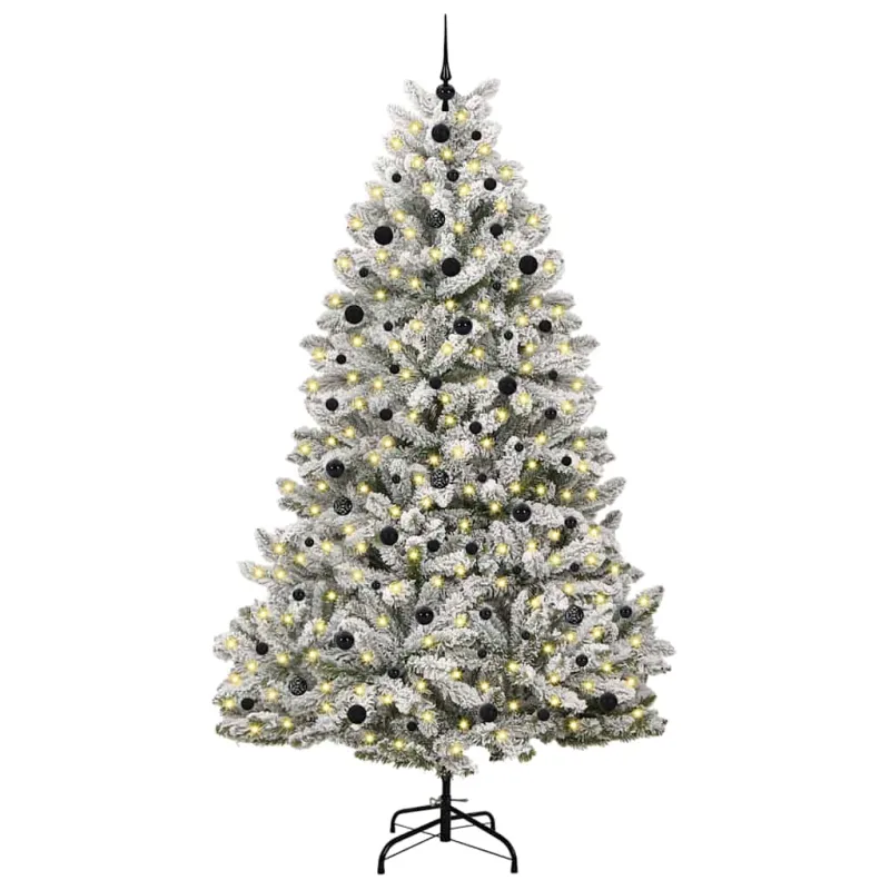 Dirbtinė Kalėdų eglutė Žalia ir balta 240 cm PVC ir metalas