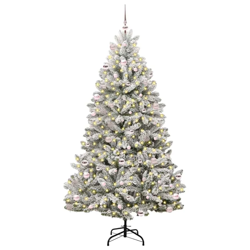 Dirbtinė Kalėdų eglutė Žalia ir balta 240 cm PVC ir metalas