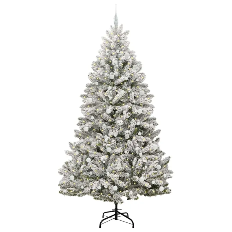 Dirbtinė Kalėdų eglutė Žalia ir balta 240 cm PVC ir metalas