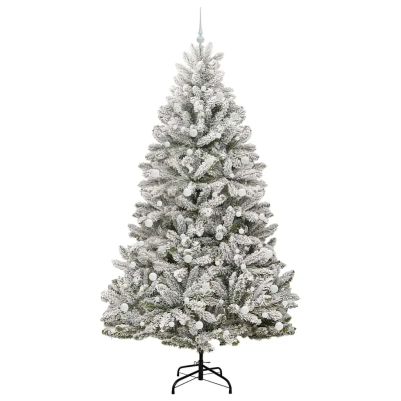 Dirbtinė Kalėdų eglutė Žalia ir balta 240 cm PVC ir metalas