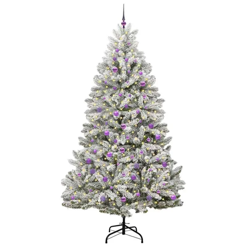 Dirbtinė Kalėdų eglutė Žalia ir balta 240 cm PVC ir metalas