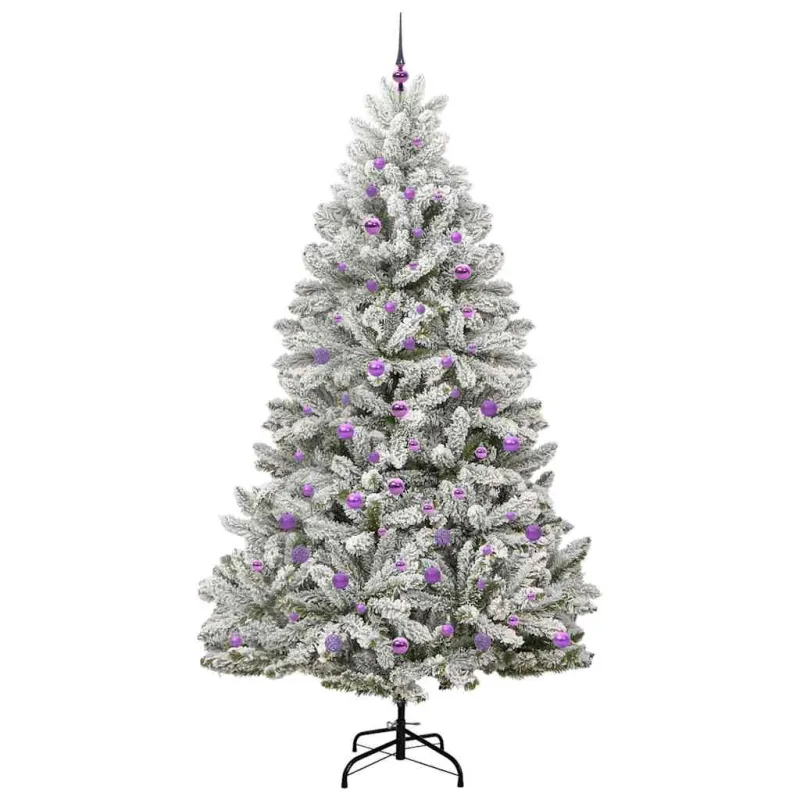 Dirbtinė Kalėdų eglutė Žalia ir balta 240 cm PVC ir metalas