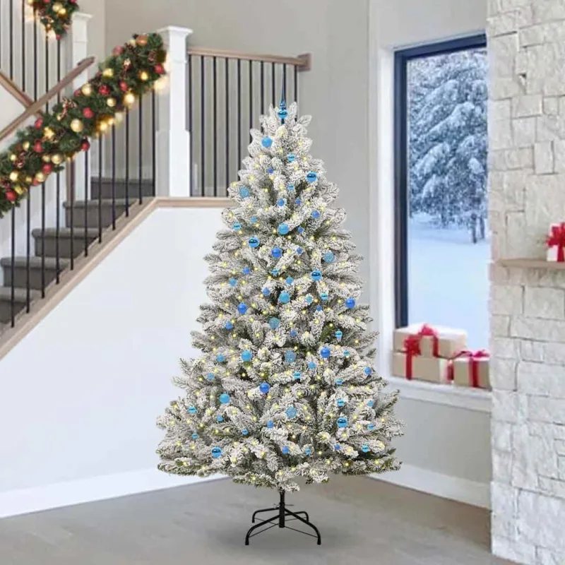 Dirbtinė Kalėdų eglutė Žalia ir balta 240 cm PVC ir metalas