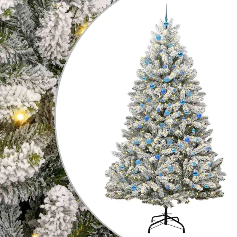 Dirbtinė Kalėdų eglutė Žalia ir balta 240 cm PVC ir metalas