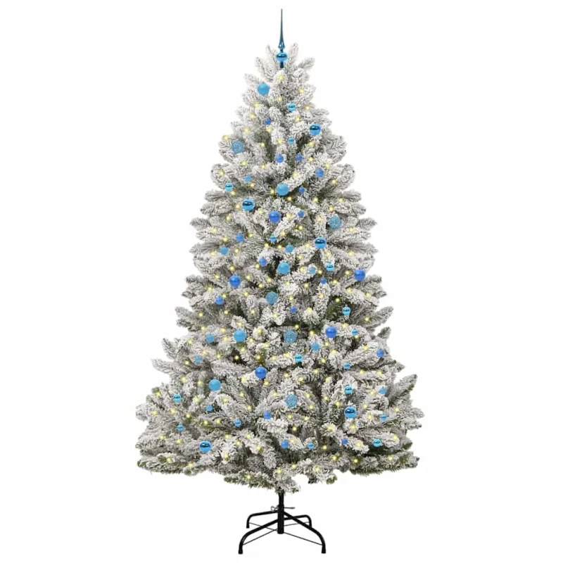 Dirbtinė Kalėdų eglutė Žalia ir balta 240 cm PVC ir metalas