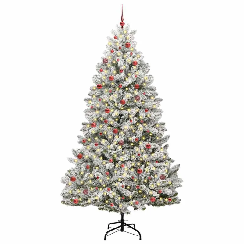Dirbtinė Kalėdų eglutė Žalia ir balta 270 cm PVC ir metalas