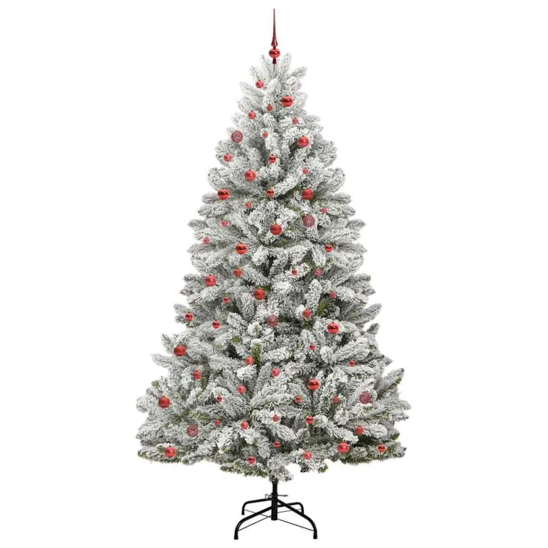Dirbtinė Kalėdų eglutė Žalia ir balta 270 cm PVC ir metalas