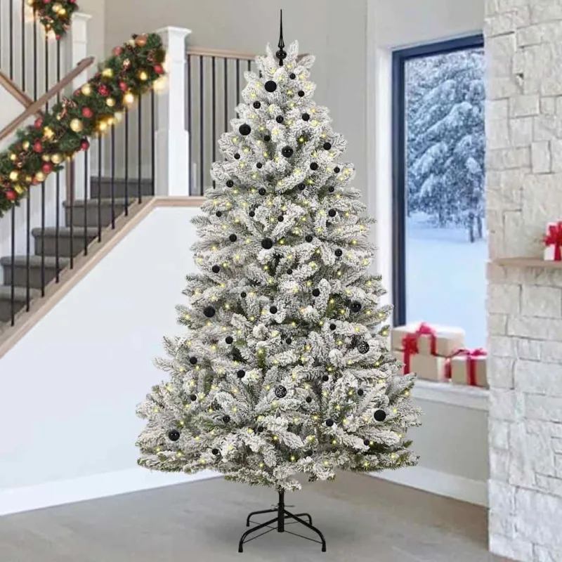 Dirbtinė Kalėdų eglutė Žalia ir balta 270 cm PVC ir metalas