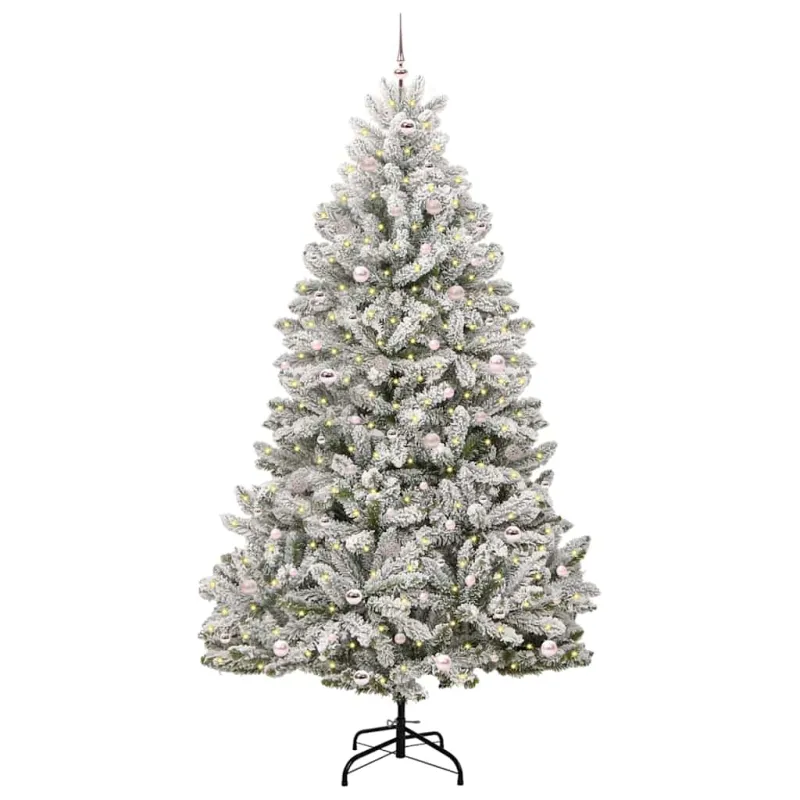 Dirbtinė Kalėdų eglutė Žalia ir balta 270 cm PVC ir metalas