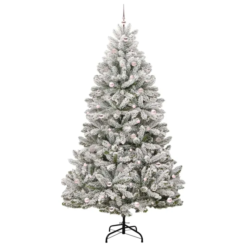Dirbtinė Kalėdų eglutė Žalia ir balta 270 cm PVC ir metalas